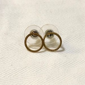 Gold Circle Stud Earrings